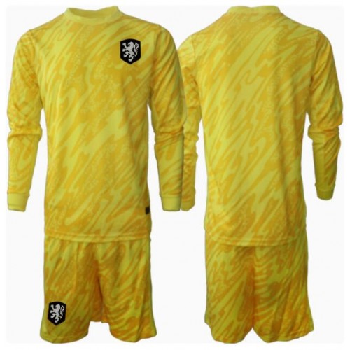 Netherlands Goalkeeper Replica Away Stadium Kit for Kids Euro 2024 Long Sleeve (+ pants)